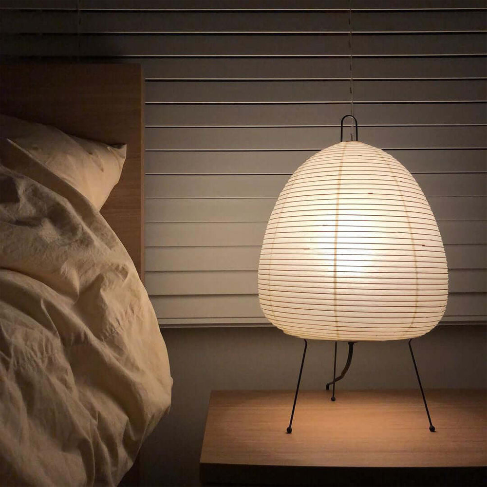 Japanse Lantaarn Tafellamp met Handgemaakt Moerbeipapier Scherm – 8 Maten – E26 Fitting – Plug & Play met 150 cm Snoer – Inspiratie 1951 Akari Lantaarns | Sansoti