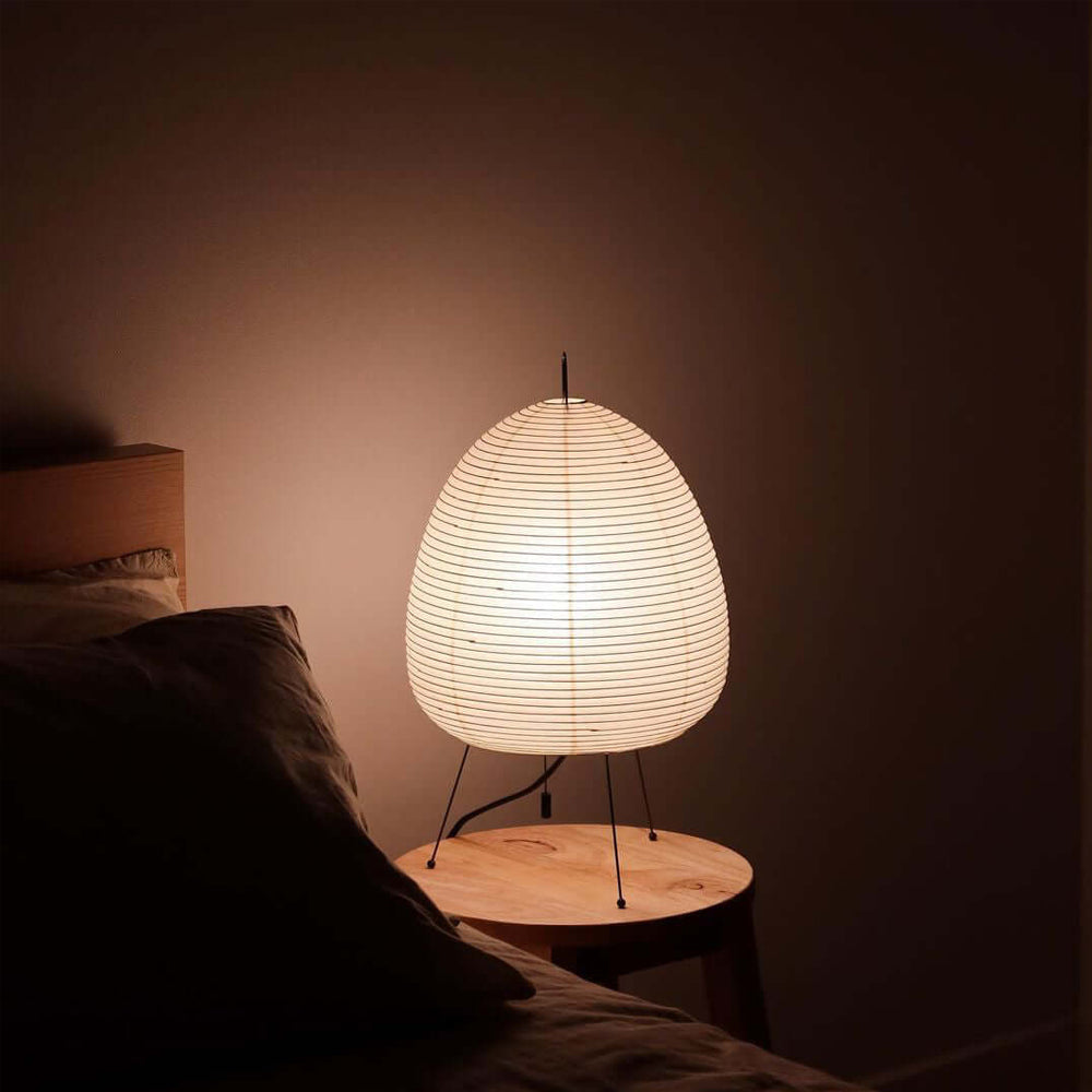Japanse Lantaarn Tafellamp met Handgemaakt Moerbeipapier Scherm – 8 Maten – E26 Fitting – Plug & Play met 150 cm Snoer – Inspiratie 1951 Akari Lantaarns | Sansoti