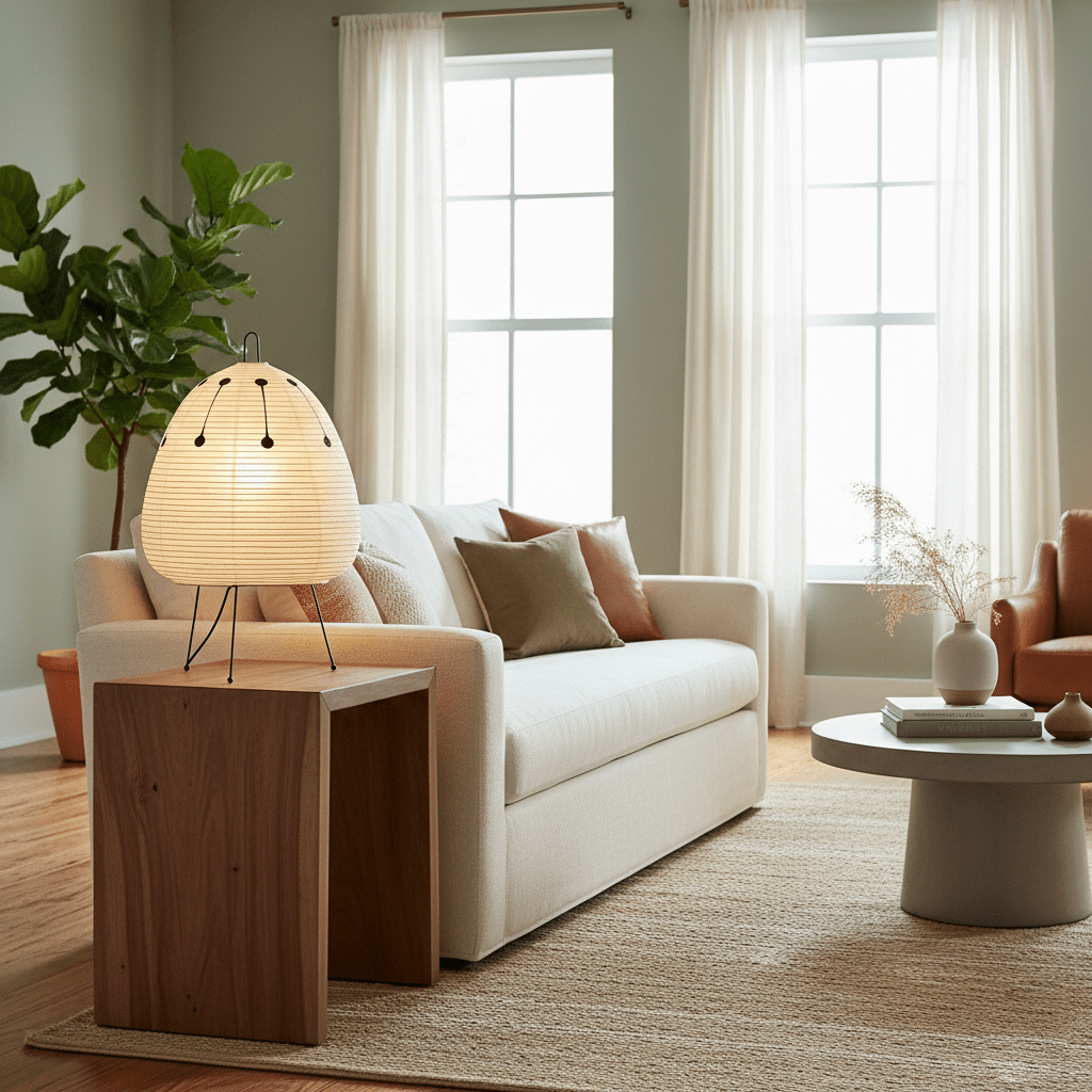 Japanse Lantaarn Tafellamp met Handgemaakt Moerbeipapier Scherm – 8 Maten – E26 Fitting – Plug & Play met 150 cm Snoer – Inspiratie 1951 Akari Lantaarns | Sansoti
