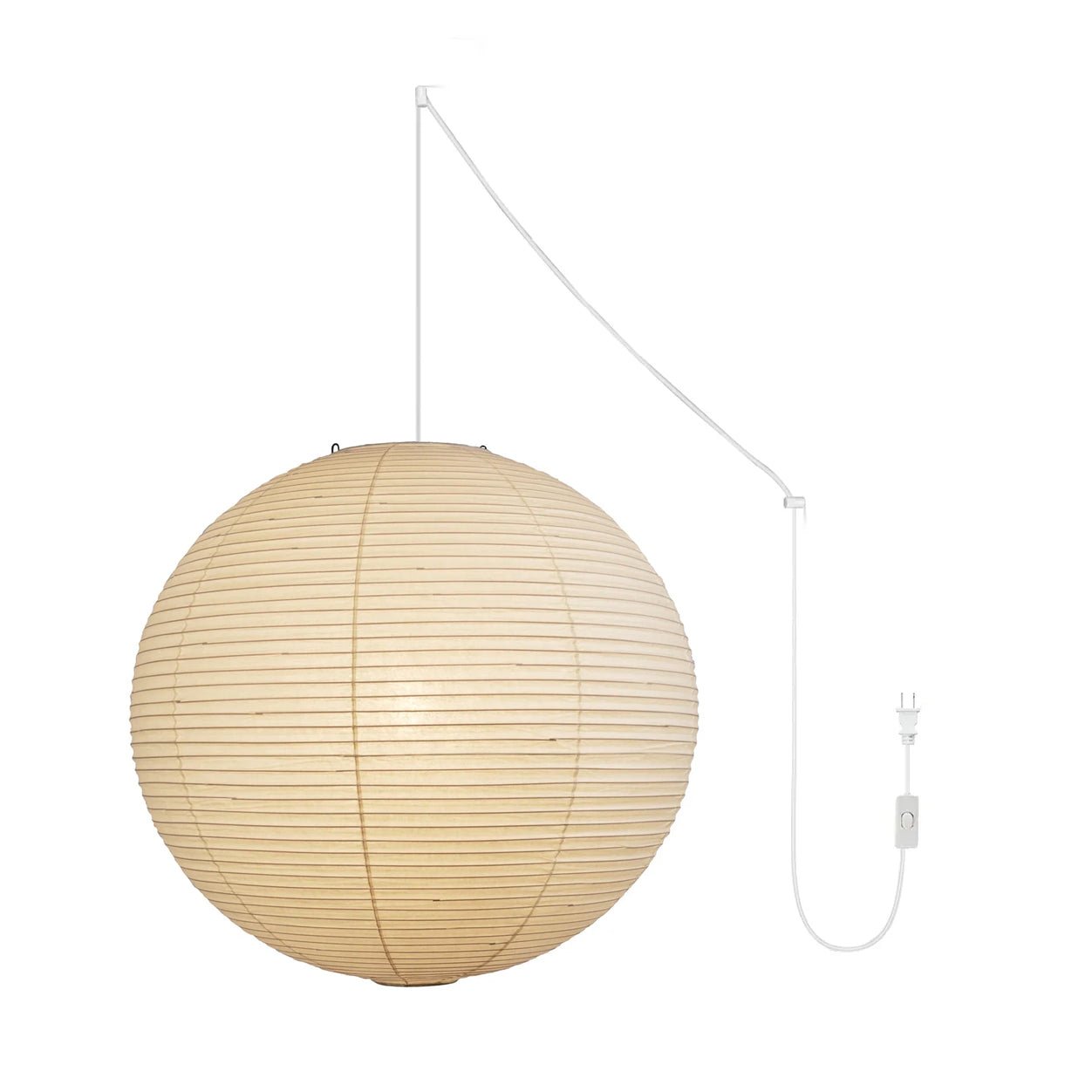 Japans Papieren Bolhanglamp – Handgemaakt Kozo Papier Hanglamp met Stekker – Zwevende Sfeerverlichting voor Woonkamer, Slaapkamer en Eetkamer – 10 Maten Verkrijgbaar | Sansoti