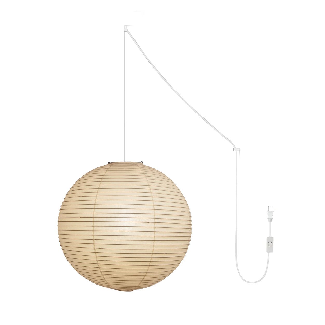 Japans Papieren Bolhanglamp – Handgemaakt Kozo Papier Hanglamp met Stekker – Zwevende Sfeerverlichting voor Woonkamer, Slaapkamer en Eetkamer – 10 Maten Verkrijgbaar | Sansoti