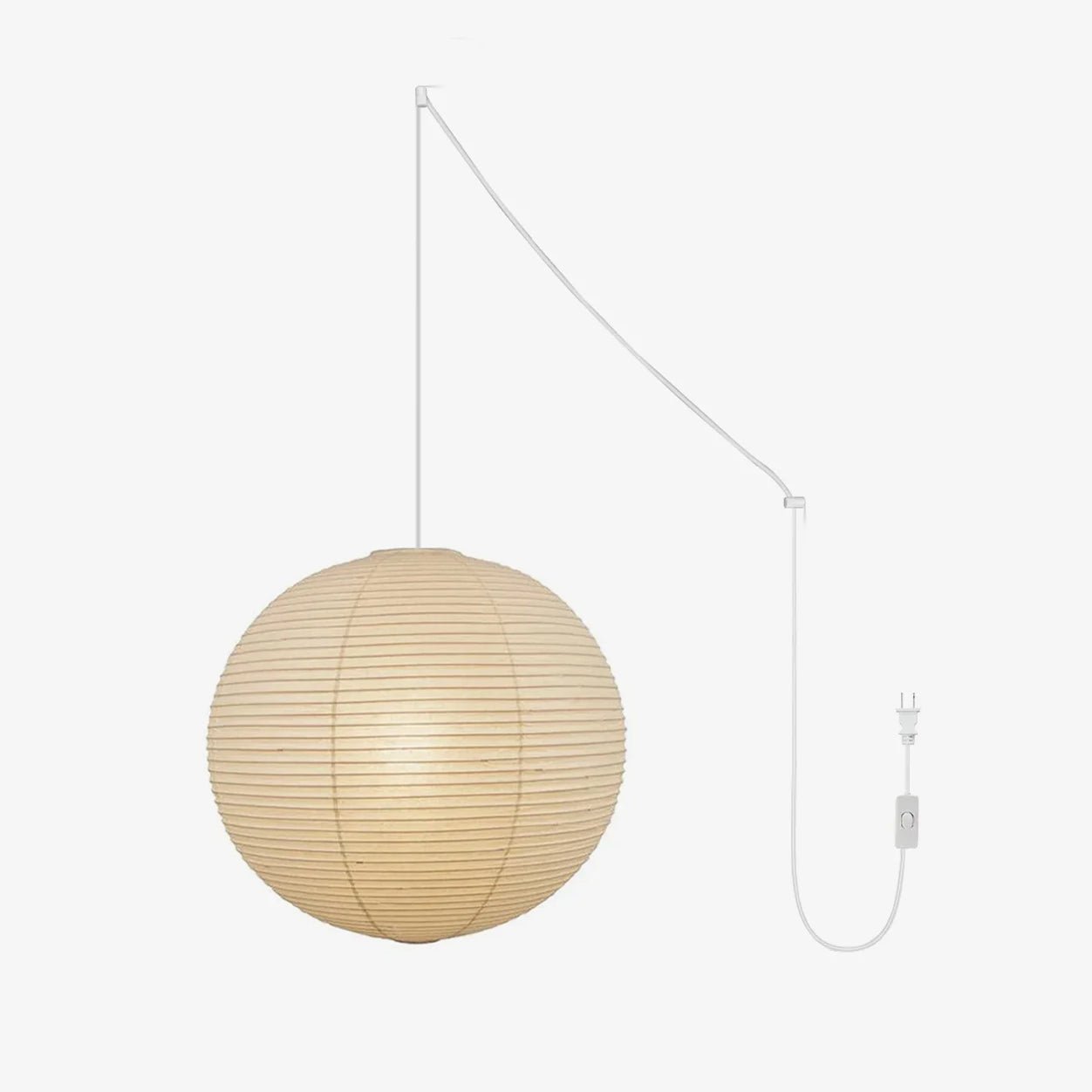 Japans Papieren Bolhanglamp – Handgemaakt Kozo Papier Hanglamp met Stekker – Zwevende Sfeerverlichting voor Woonkamer, Slaapkamer en Eetkamer – 10 Maten Verkrijgbaar | Sansoti