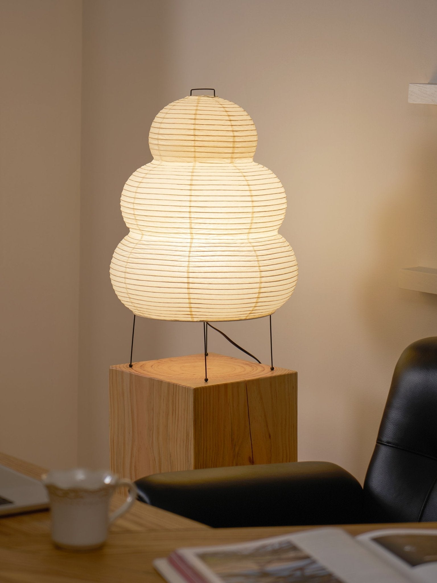Japanse Lantaarn Tafellamp met Handgemaakt Moerbeipapier Scherm – 8 Maten – E26 Fitting – Plug & Play met 150 cm Snoer – Inspiratie 1951 Akari Lantaarns | Sansoti