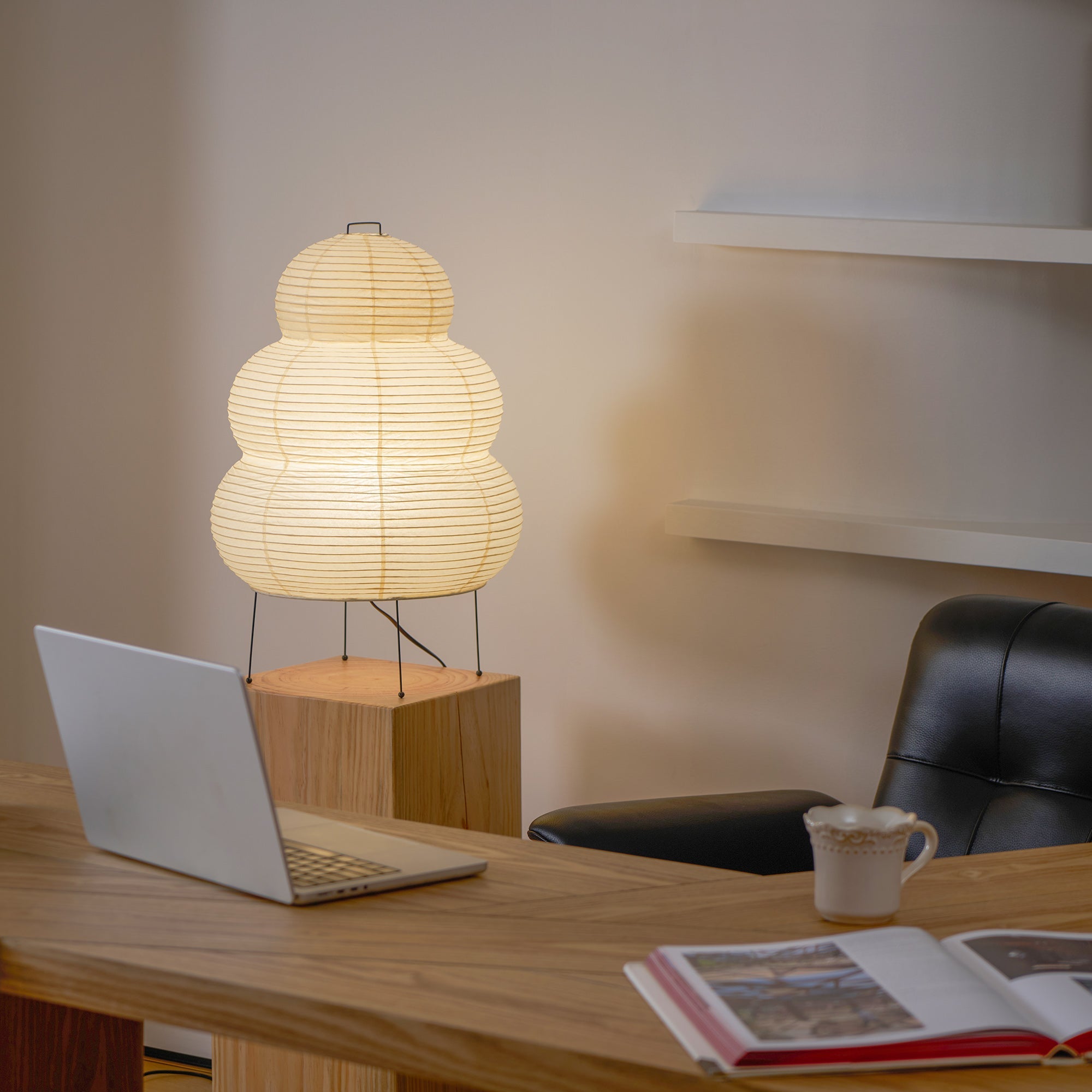 Japanse Lantaarn Tafellamp met Handgemaakt Moerbeipapier Scherm – 8 Maten – E26 Fitting – Plug & Play met 150 cm Snoer – Inspiratie 1951 Akari Lantaarns | Sansoti