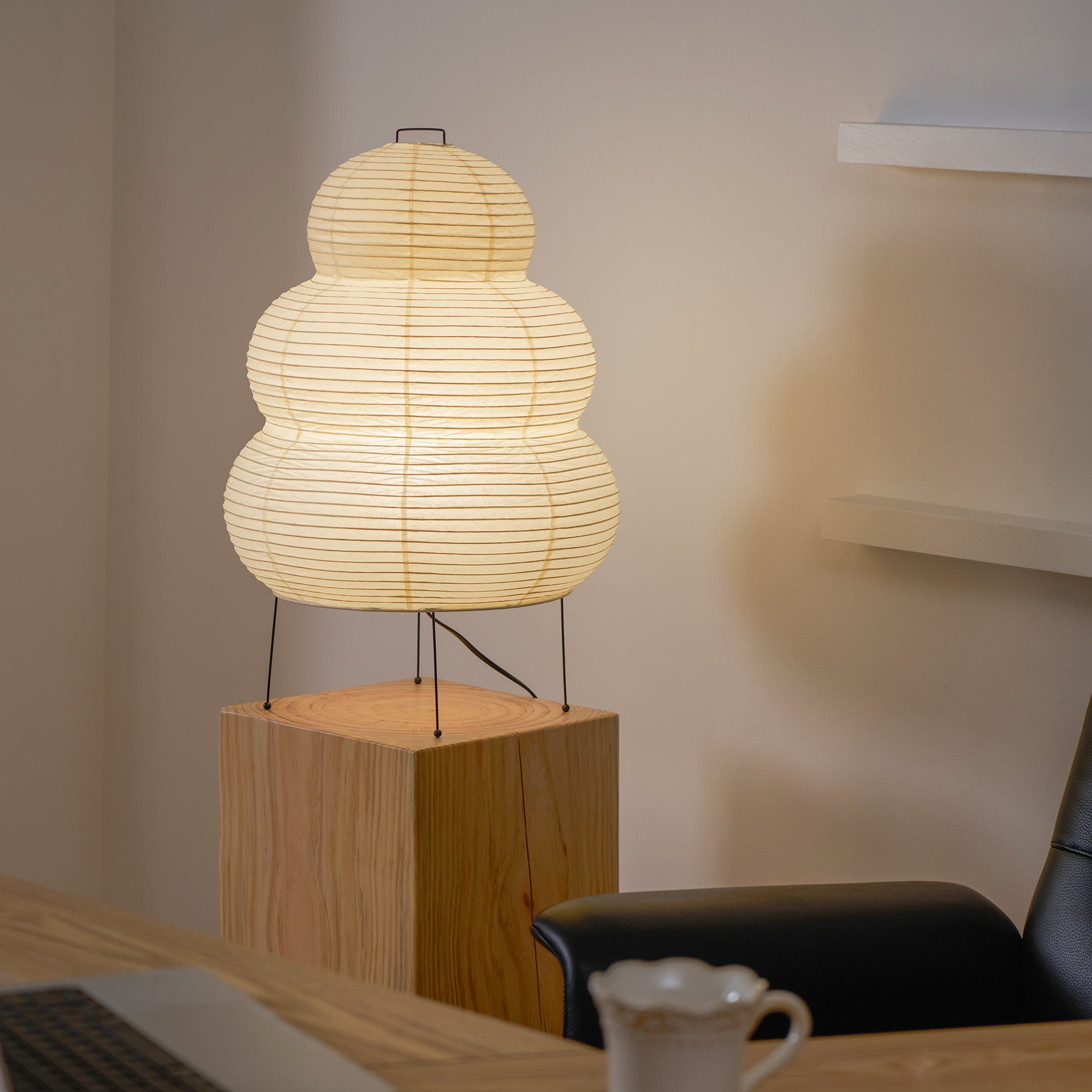Japanse Lantaarn Tafellamp met Handgemaakt Moerbeipapier Scherm – 8 Maten – E26 Fitting – Plug & Play met 150 cm Snoer – Inspiratie 1951 Akari Lantaarns | Sansoti
