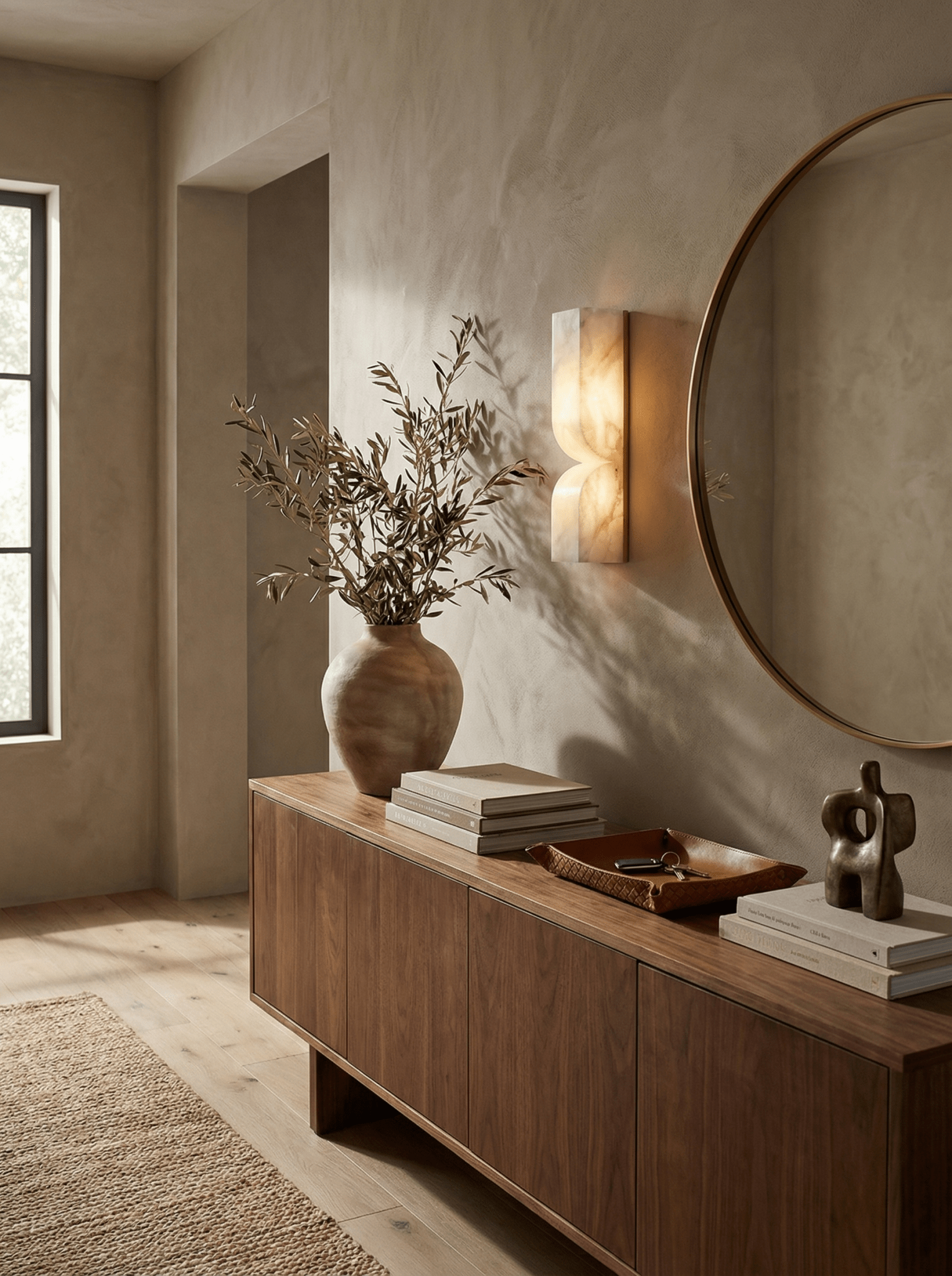Natuursteen Wandlamp – Massief Alabaster met Organische Vormgeving & Warm Licht | Sansoti