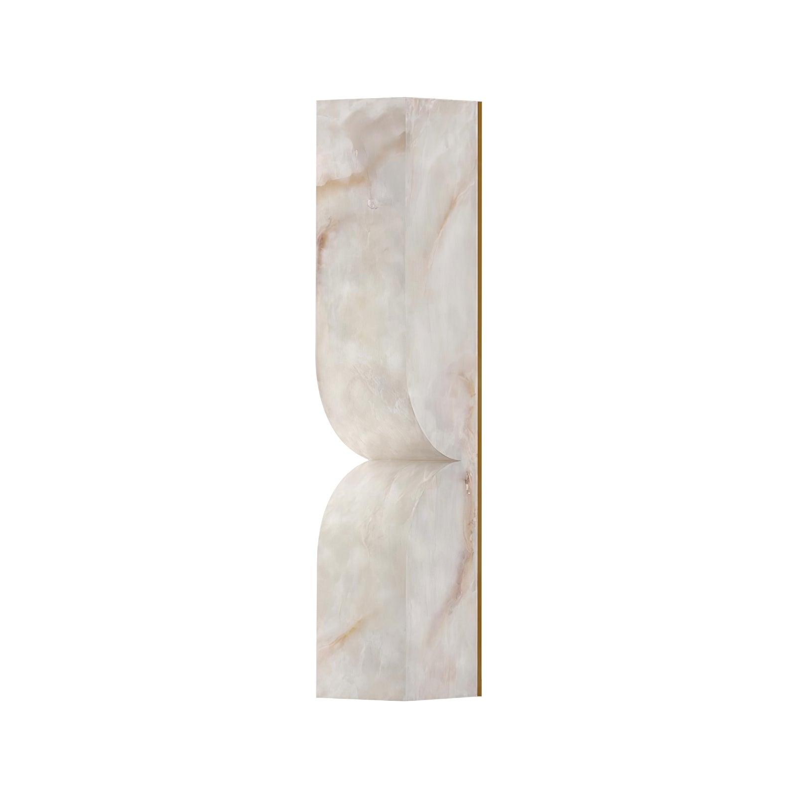 Natuursteen Wandlamp – Massief Alabaster met Organische Vormgeving & Warm Licht | Sansoti