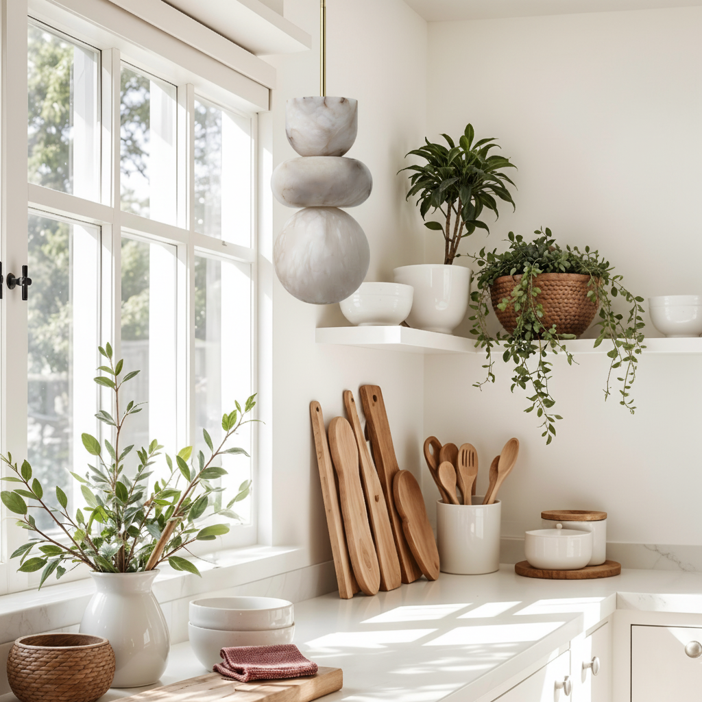 Alabaster Hanglamp met Messing Armatuur en Geïntegreerde LED – Luxe Natuurstenen Design Verlichting | Sansoti