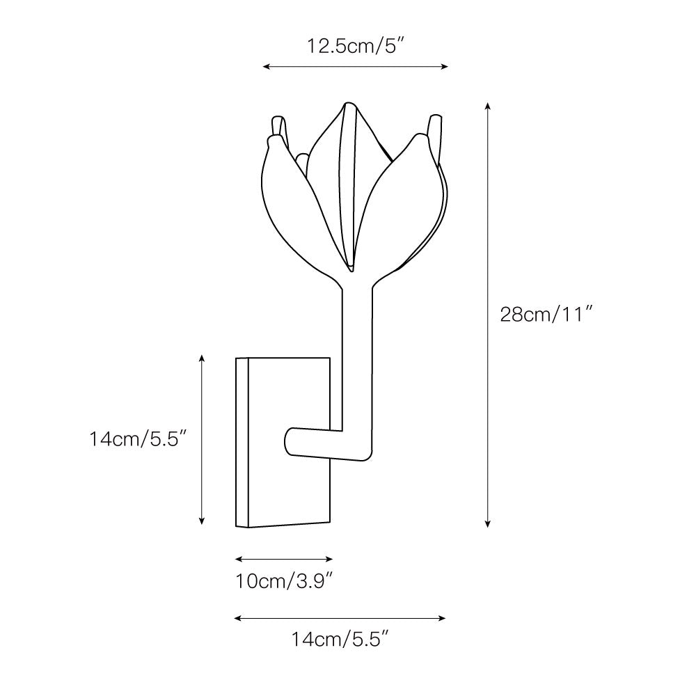 Design Wandlamp met Bloemvorm in Messing en Gips – Artistieke Wandverlichting Geïnspireerd op Giacometti voor Woonkamer en Hal | Sansoti