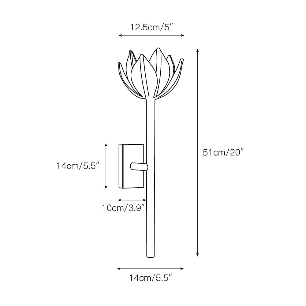 Design Wandlamp met Bloemvorm in Messing en Gips – Artistieke Wandverlichting Geïnspireerd op Giacometti voor Woonkamer en Hal | Sansoti