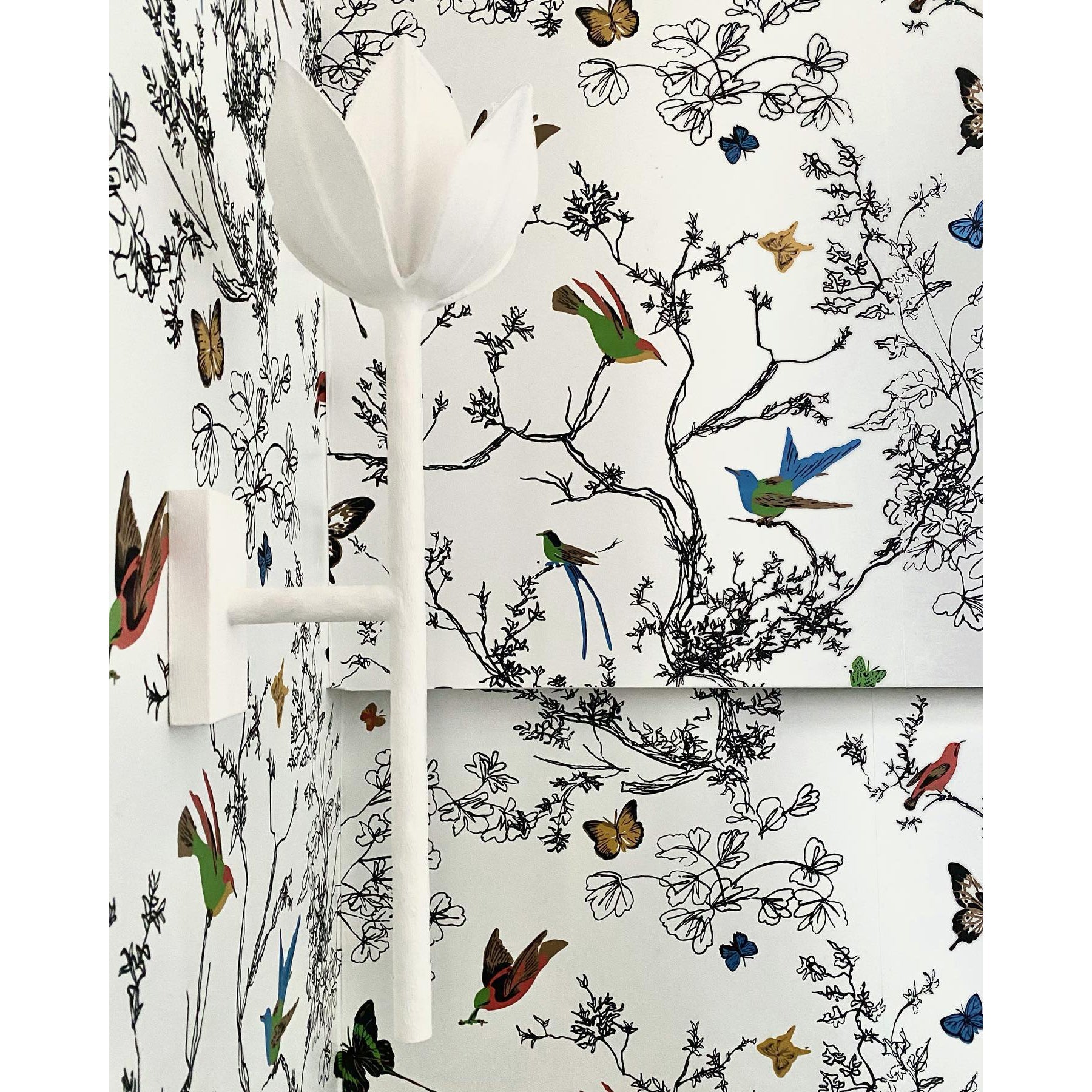 Design Wandlamp met Bloemvorm in Messing en Gips – Artistieke Wandverlichting Geïnspireerd op Giacometti voor Woonkamer en Hal | Sansoti