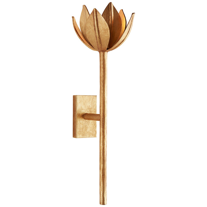 Design Wandlamp met Bloemvorm in Messing en Gips – Artistieke Wandverlichting Geïnspireerd op Giacometti voor Woonkamer en Hal | Sansoti