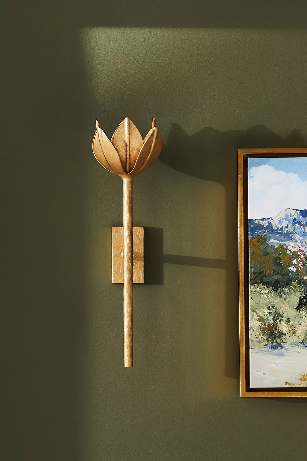 Design Wandlamp met Bloemvorm in Messing en Gips – Artistieke Wandverlichting Geïnspireerd op Giacometti voor Woonkamer en Hal | Sansoti