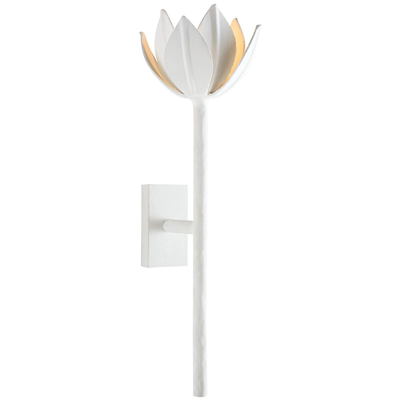 Design Wandlamp met Bloemvorm in Messing en Gips – Artistieke Wandverlichting Geïnspireerd op Giacometti voor Woonkamer en Hal | Sansoti