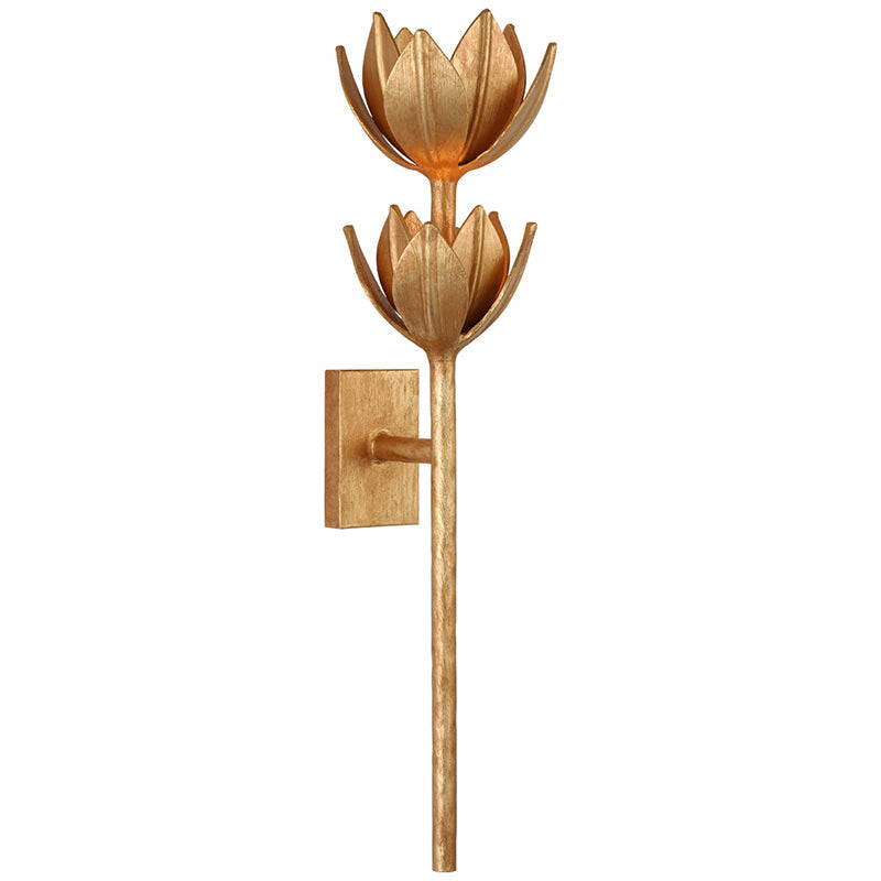 Design Wandlamp met Bloemvorm in Messing en Gips – Artistieke Wandverlichting Geïnspireerd op Giacometti voor Woonkamer en Hal | Sansoti