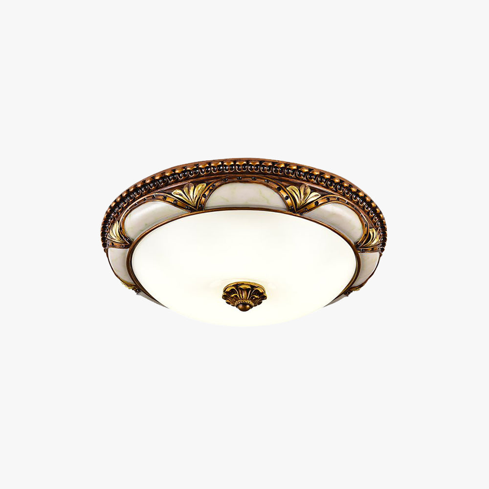 Retro Plafondlamp Hars Glas Vintage Messing Slaapkamer Gang LED 3 Lichtkleuren | Sansoti