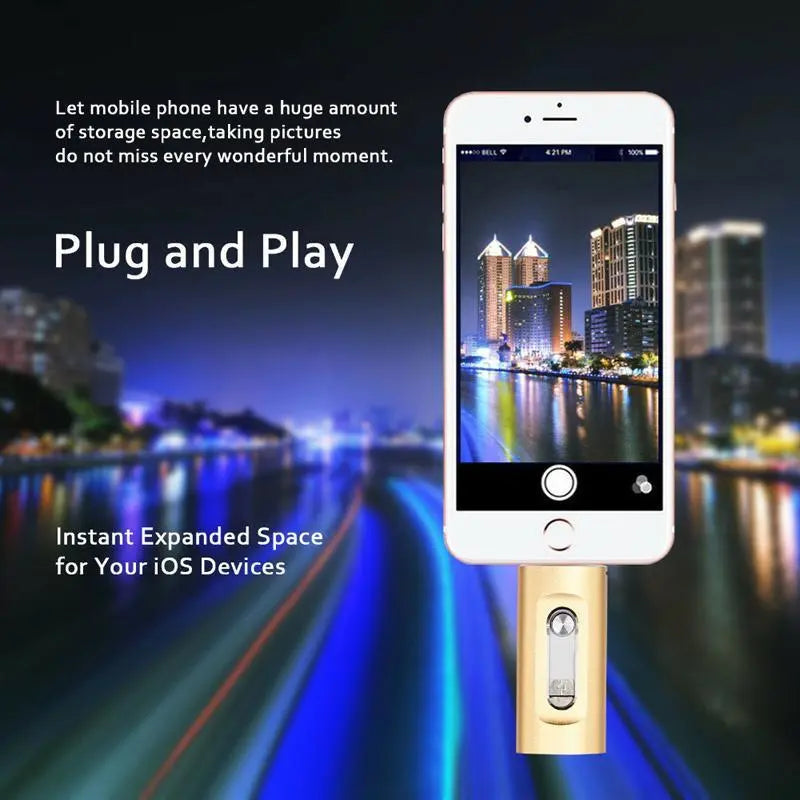 3-in-1 USB Stick Metaal 6.6x2cm Lightning USB-C USB 3.0 iPhone Android Mac PC 256GB 2TB Foto Video Opslag Sleutelhanger | Sansoti