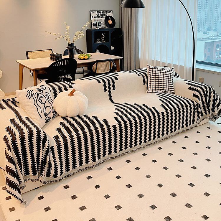 Chenille Bankhoes Tweezijdig Krasbestendig Beschermhoes voor Bank Universeel Sofaovertrek Woondecoratie | Sansoti
