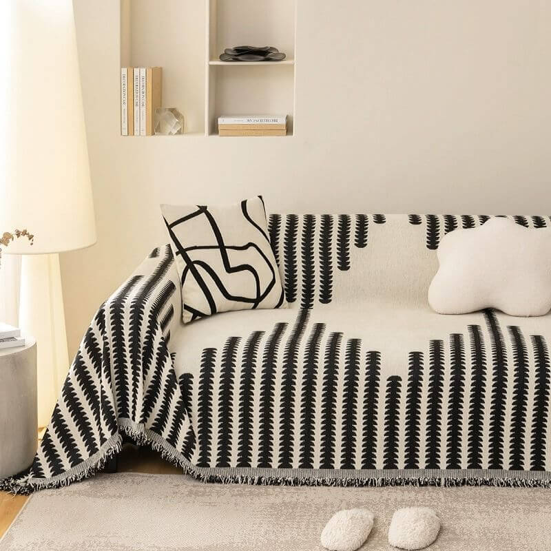 Chenille Bankhoes Tweezijdig Krasbestendig Beschermhoes voor Bank Universeel Sofaovertrek Woondecoratie | Sansoti