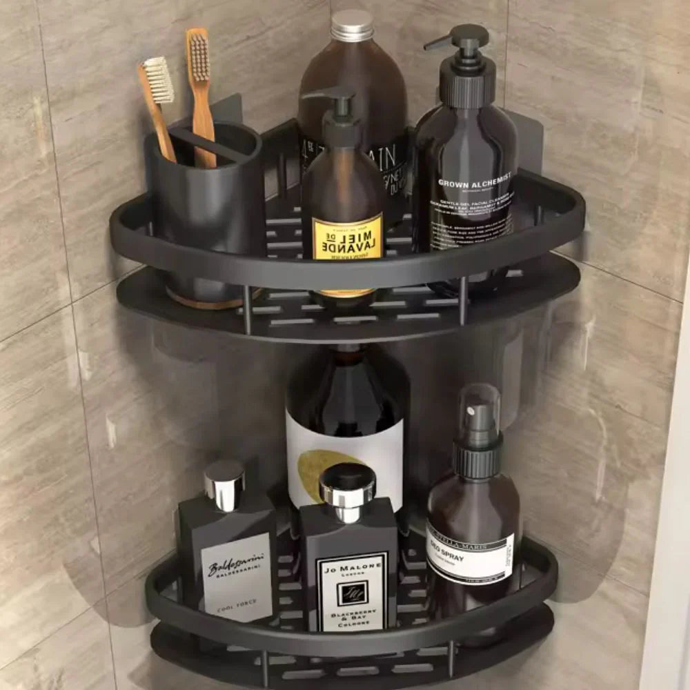 Badezimmer-Wandorganizer aus Edelstahl Duschablage mit 1 oder 2 Ebenen Wasserfestes Wandmontage-Aufbewahrungssystem Duschregal | Sansoti