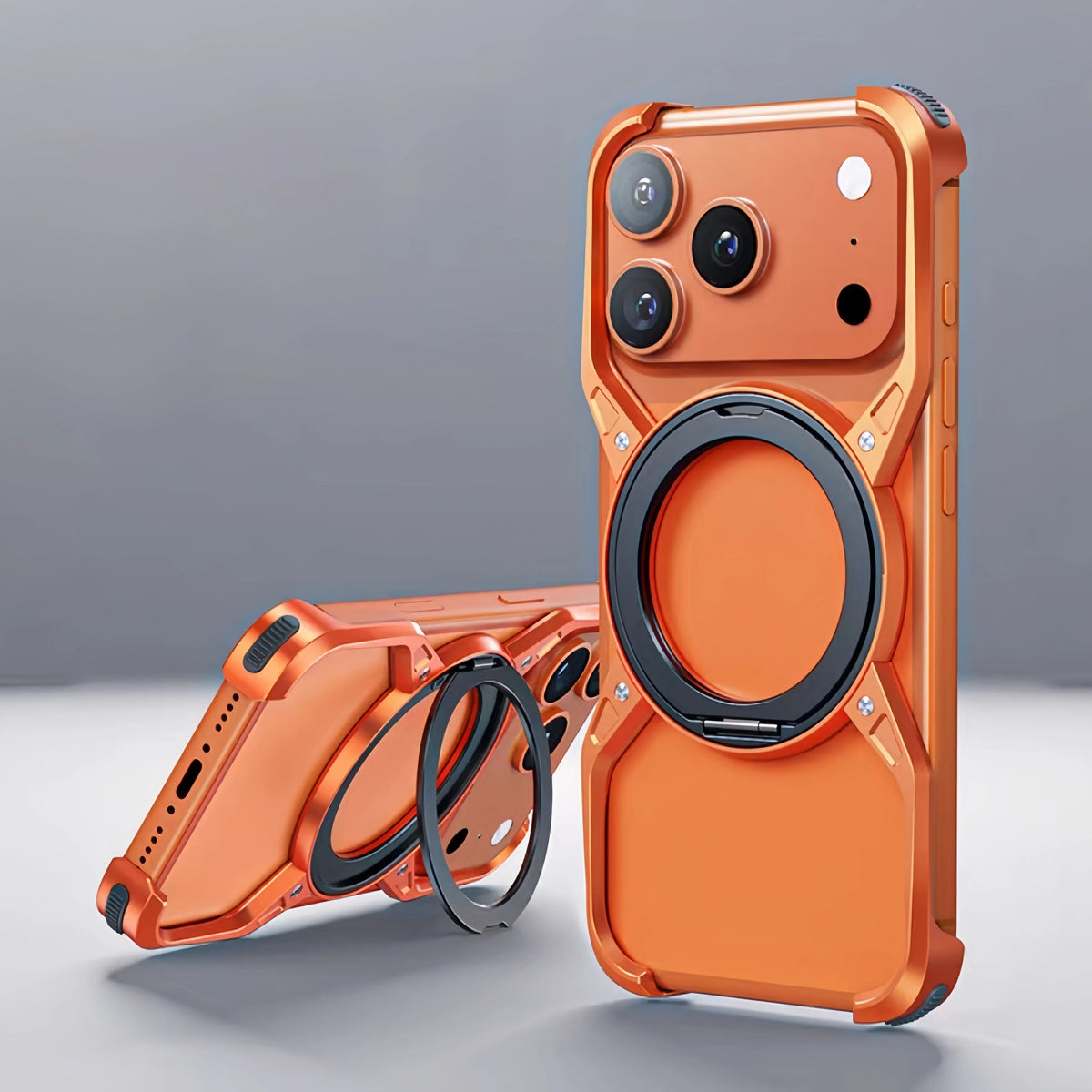 Aluminium-Telefonhülle mit X-Rahmen für iPhone 14 15 16 17 Pro Max, randlos, stoßfest, Titan-Design, luxuriös | Sansoti