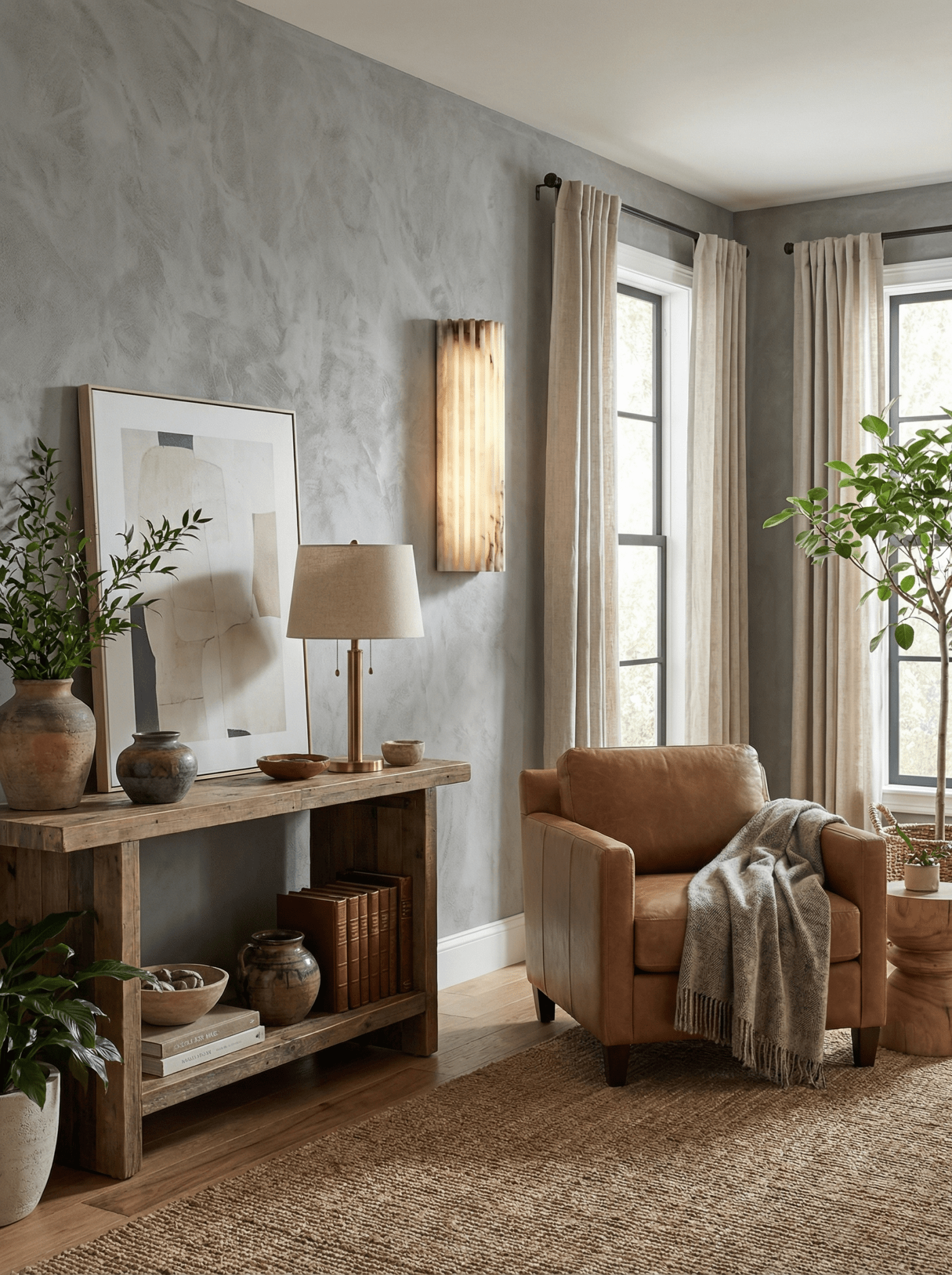 Alabaster Wandlamp Natuursteen – Geribbeld Design – Warm Licht – Scandinavische Stijl | Sansoti