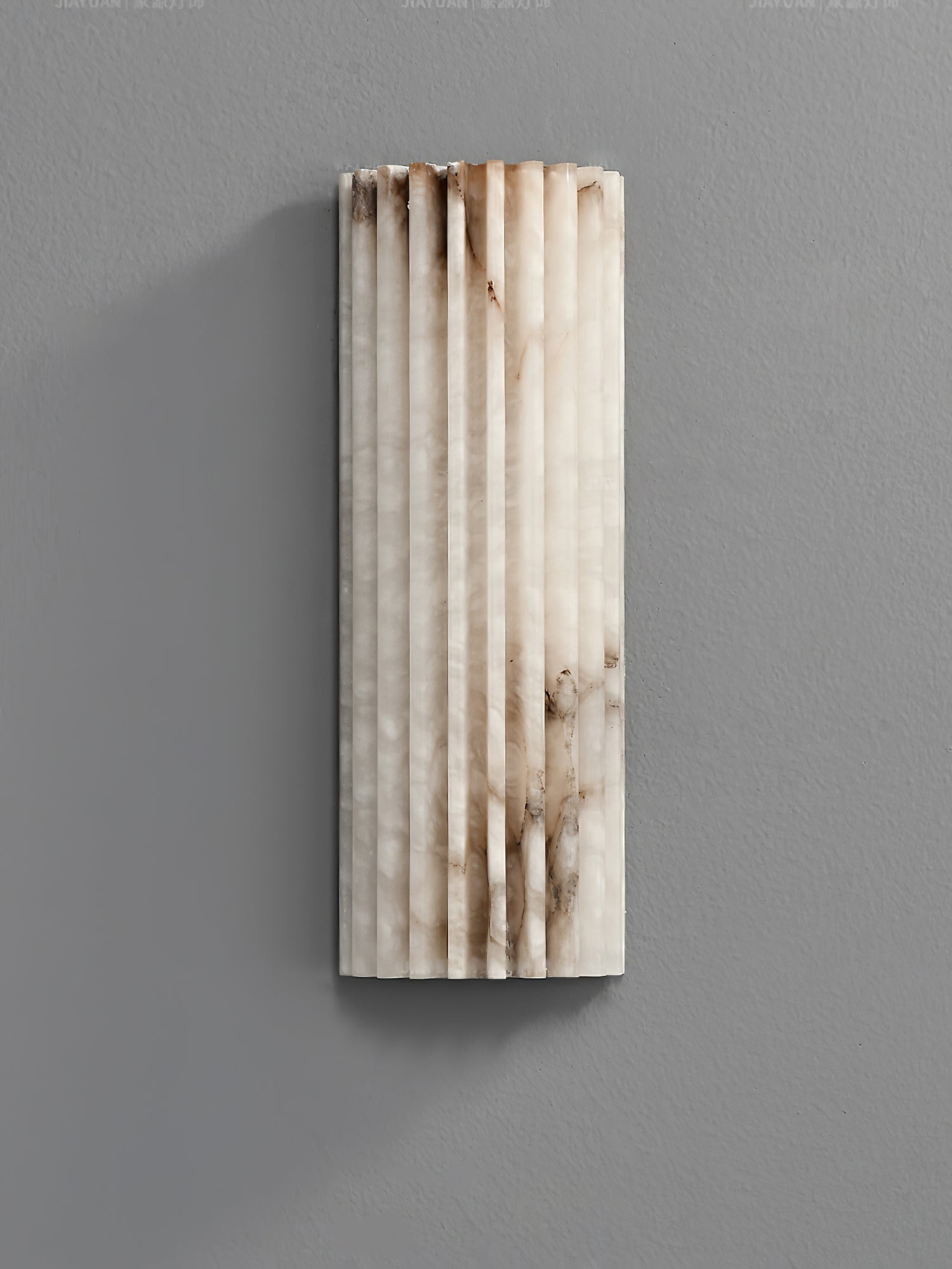 Alabaster Wandlamp Natuursteen – Geribbeld Design – Warm Licht – Scandinavische Stijl | Sansoti
