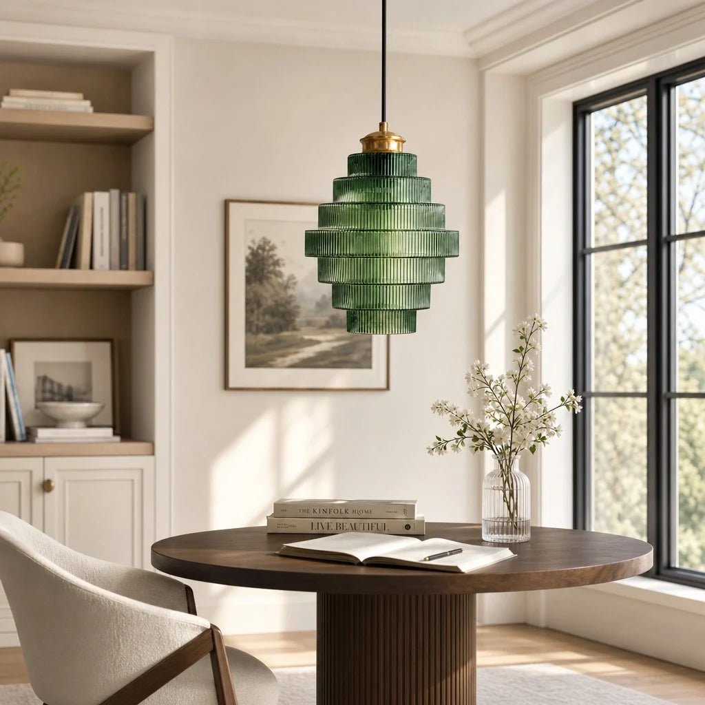 Glazen Hanglamp Gestreept Gekleurd Glas Flesmodel Scandinavische Verlichting voor Eetkamer Woonkamer Keukeneiland | Sansoti