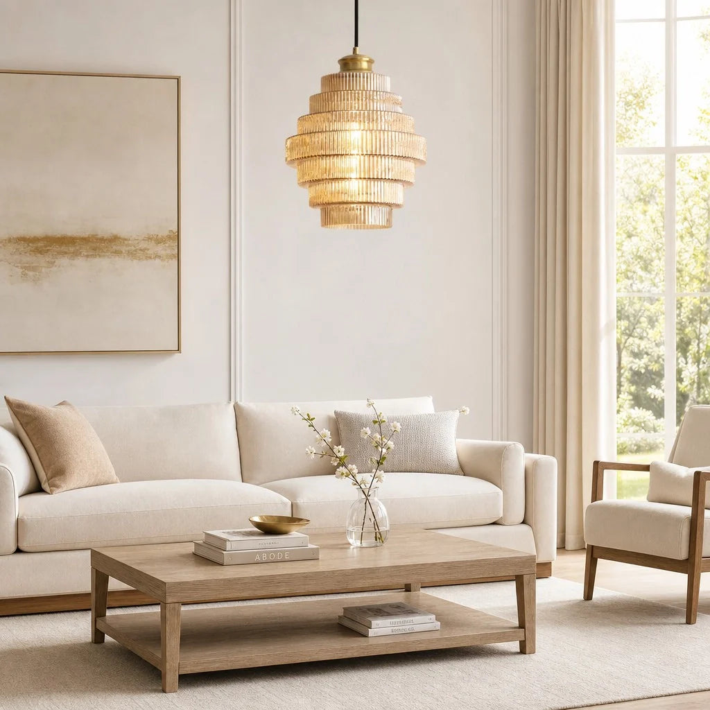 Glazen Hanglamp Gestreept Gekleurd Glas Flesmodel Scandinavische Verlichting voor Eetkamer Woonkamer Keukeneiland | Sansoti