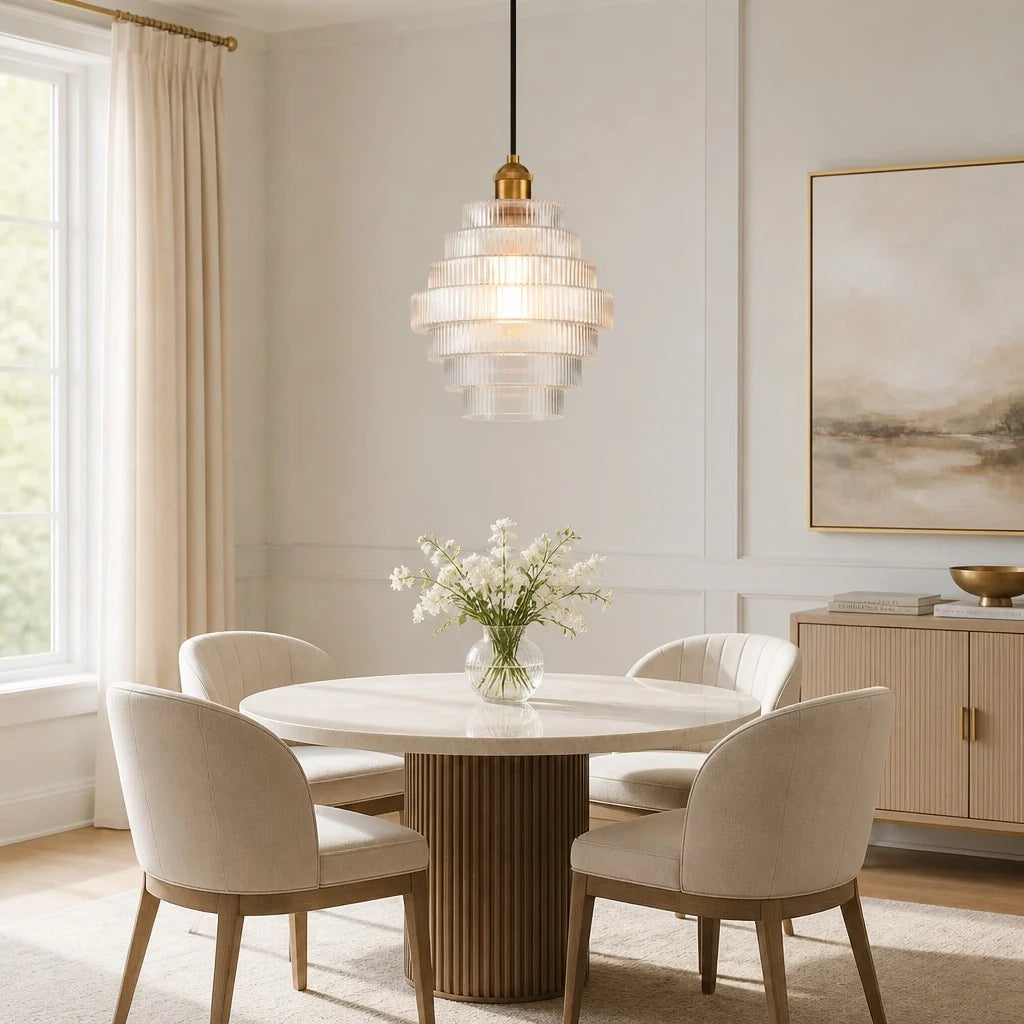 Glazen Hanglamp Gestreept Gekleurd Glas Flesmodel Scandinavische Verlichting voor Eetkamer Woonkamer Keukeneiland | Sansoti