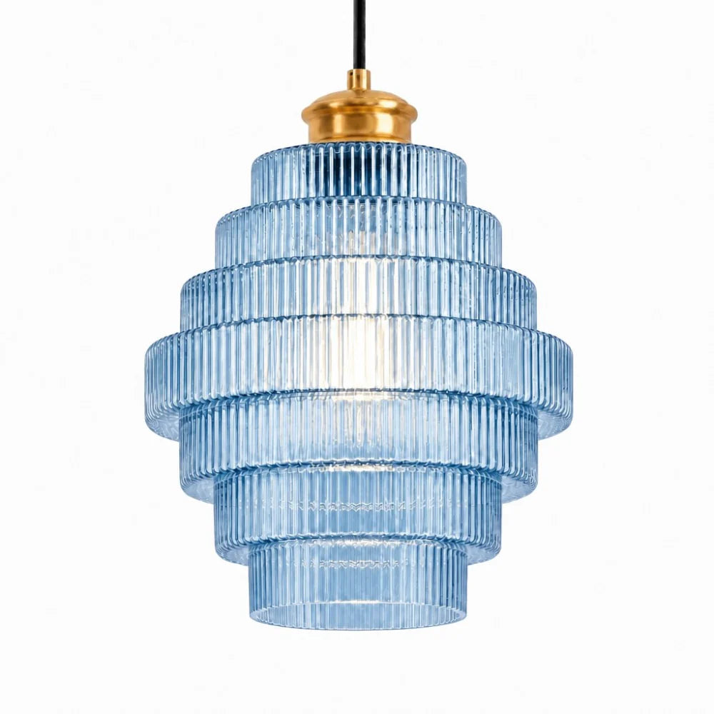 Glazen Hanglamp Gestreept Gekleurd Glas Flesmodel Scandinavische Verlichting voor Eetkamer Woonkamer Keukeneiland | Sansoti