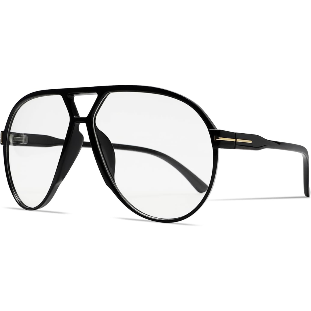 Oversized Vierkante Pilotenbril met UV400 Bescherming Unisex Zonnebril Lichtgewicht Montuur Retro Eyewear | Sansoti