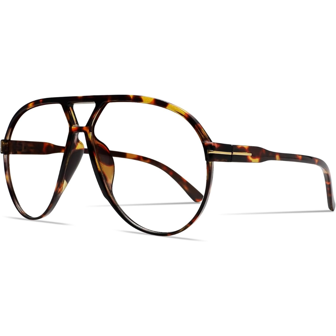 Oversized Vierkante Pilotenbril met UV400 Bescherming Unisex Zonnebril Lichtgewicht Montuur Retro Eyewear | Sansoti