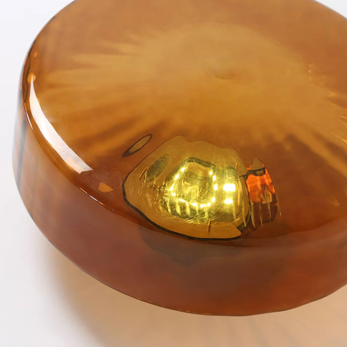 Plafondlamp Amberkleuring Glas Zonnestraalpatroon Retro Verlichting Warm Licht Metalen Fitting Woonkamer | Sansoti