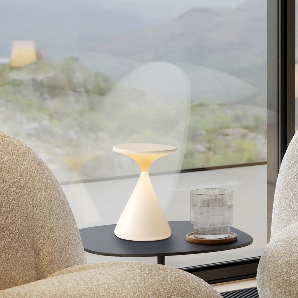 Draagbare Zandloper Tafellamp met Dimbare LED Batterij Accustroom Sfeerlicht Draadloze Touch Bediening Woon Slaapkamer Kantoor Retro Stijlvol Modern Design | Sansoti