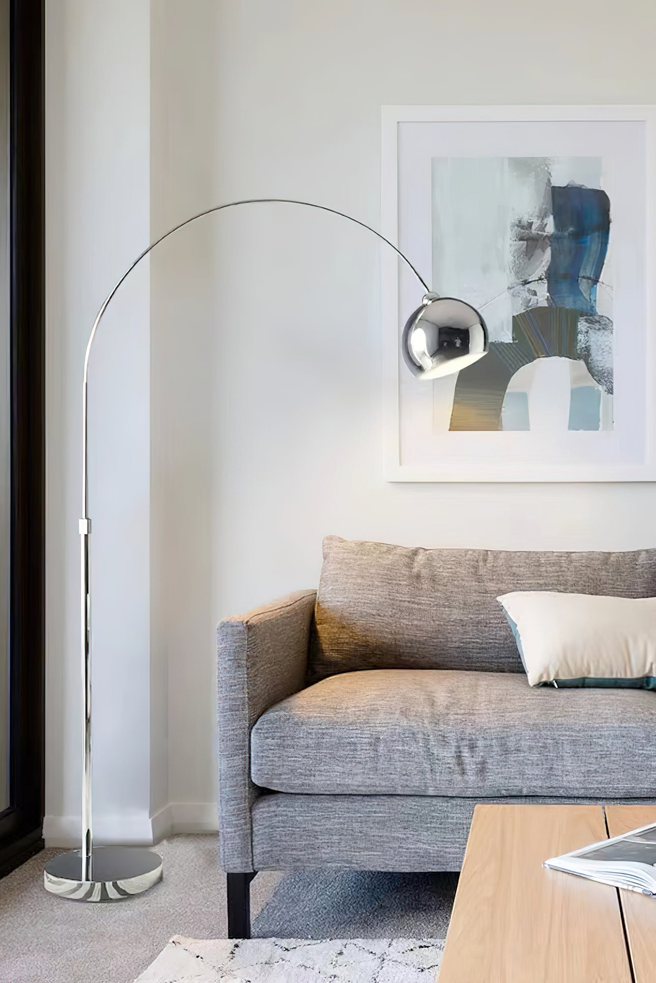 Verstelbare Vloerlamp Metaal Zwart Chroom Wit Telescopische Arm Leeslamp Modern Design | Sansoti