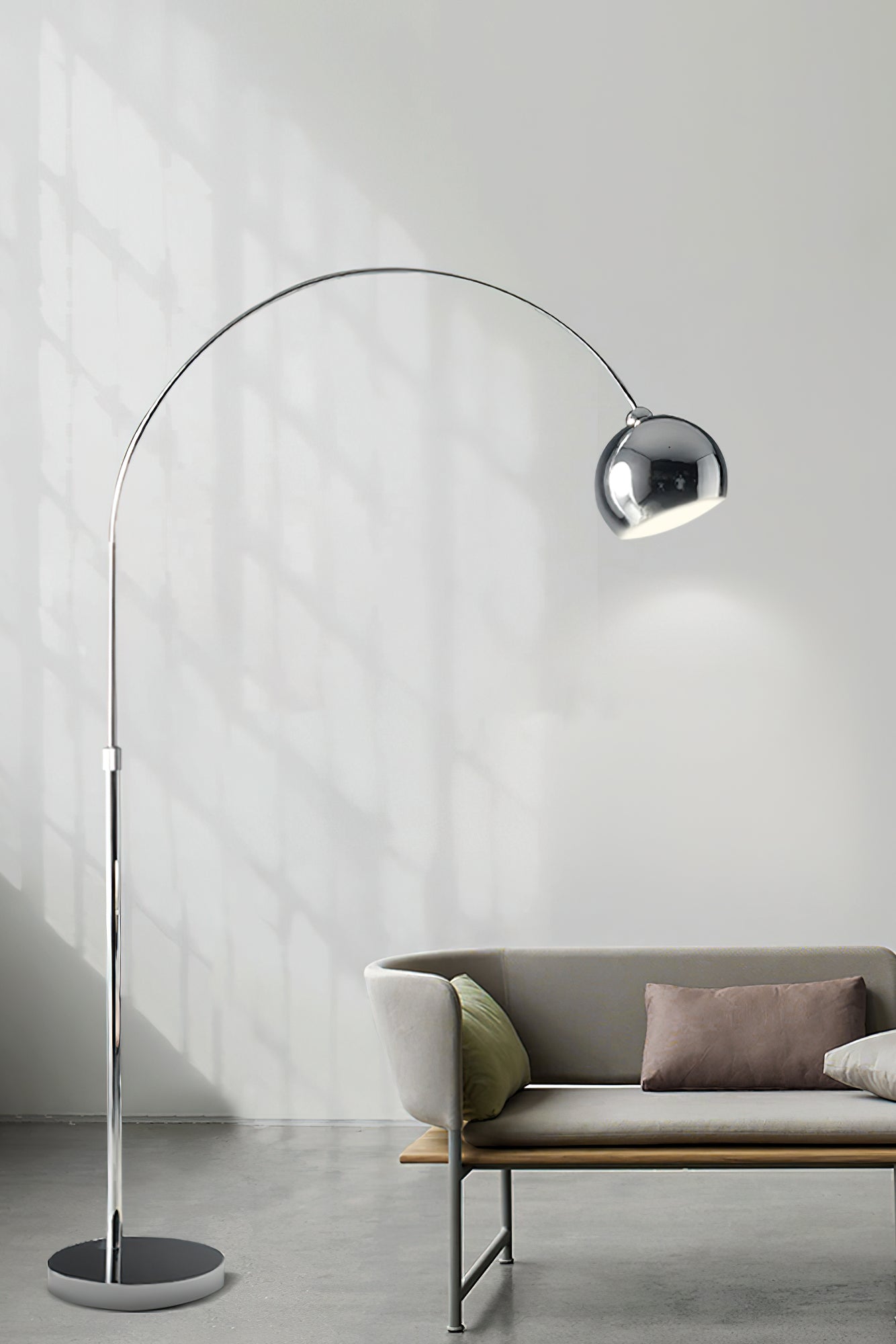 Verstelbare Vloerlamp Metaal Zwart Chroom Wit Telescopische Arm Leeslamp Modern Design | Sansoti