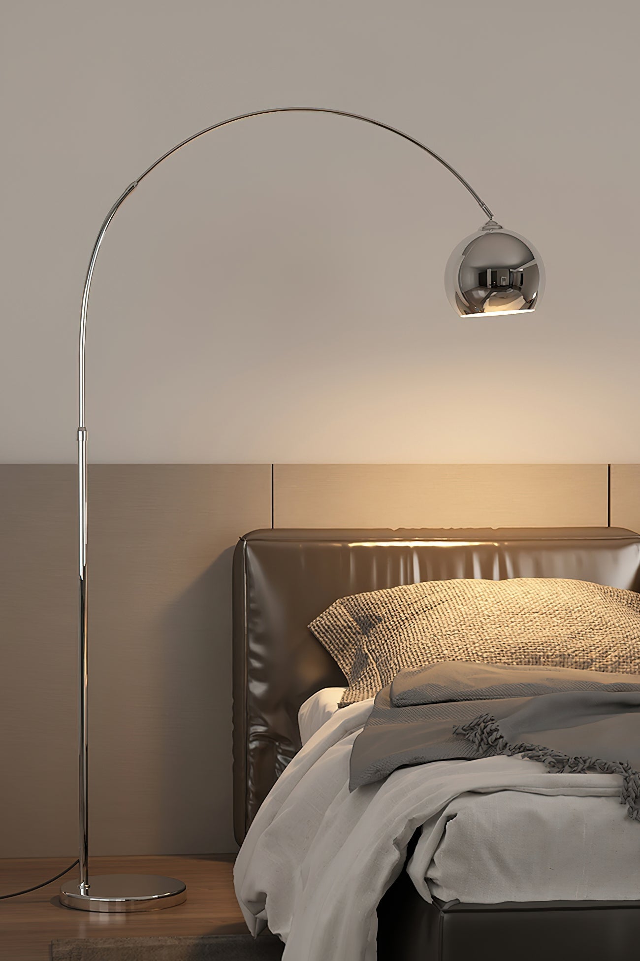 Verstelbare Vloerlamp Metaal Zwart Chroom Wit Telescopische Arm Leeslamp Modern Design | Sansoti