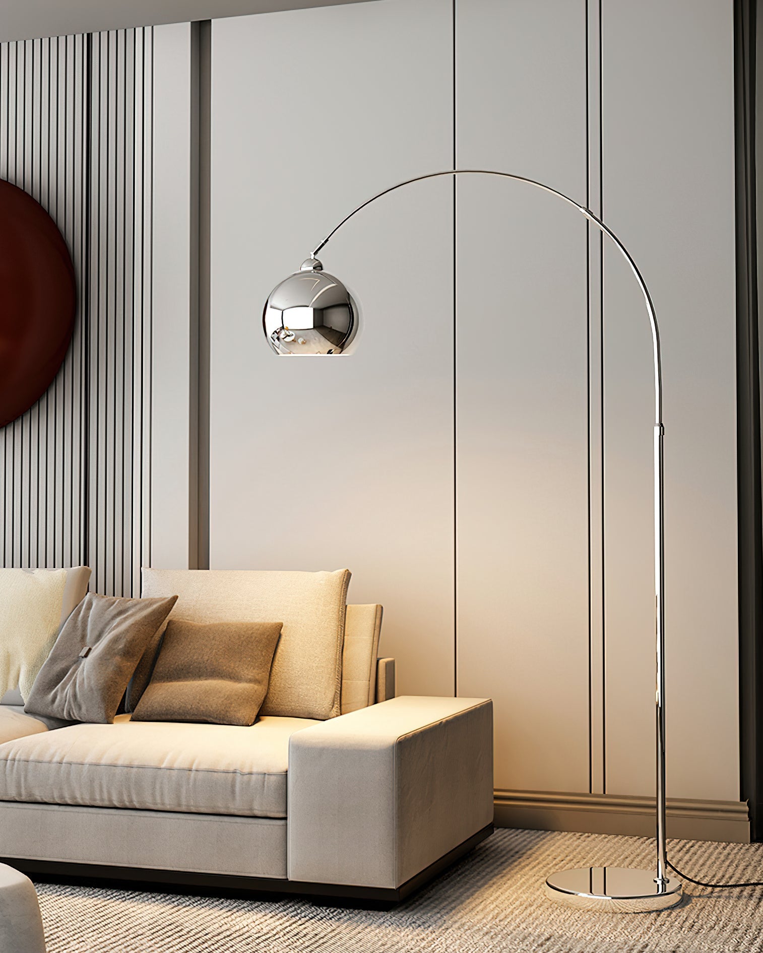 Verstelbare Vloerlamp Metaal Zwart Chroom Wit Telescopische Arm Leeslamp Modern Design | Sansoti