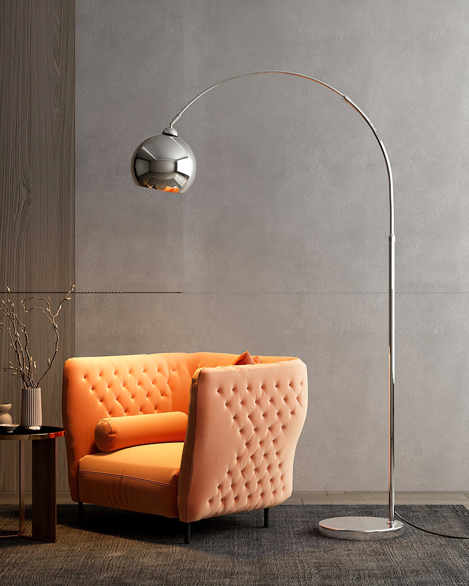 Verstelbare Vloerlamp Metaal Zwart Chroom Wit Telescopische Arm Leeslamp Modern Design | Sansoti