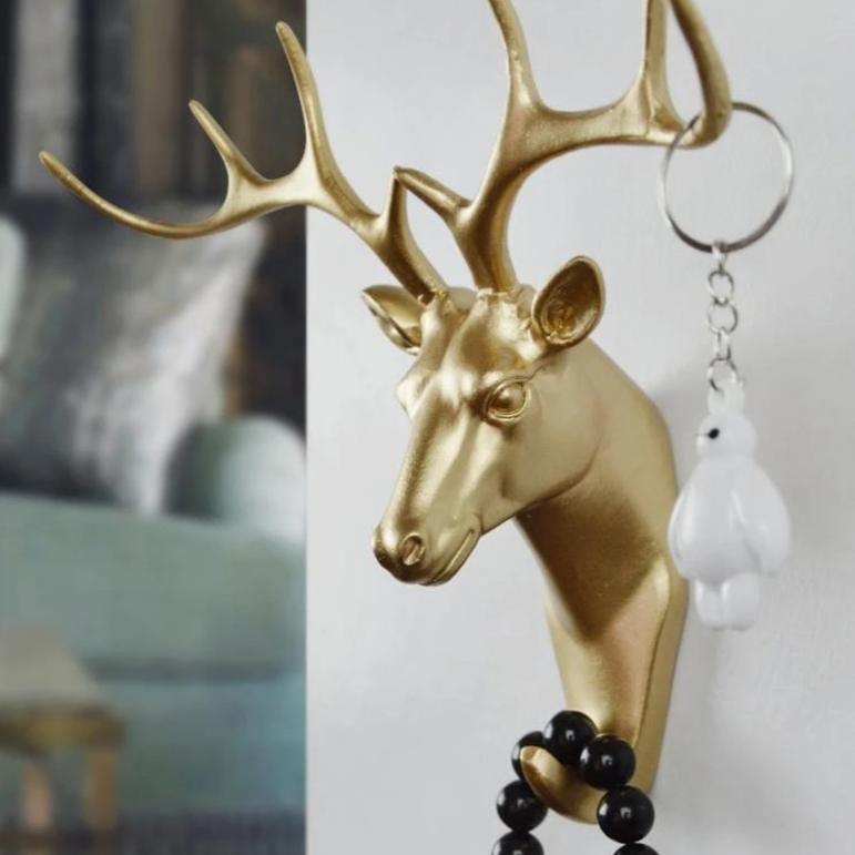 Wandhaken dieren resin goud decoratief kapstok haak hal badkamer sleutelhouder sieraden ophanghaken muur | Sansoti