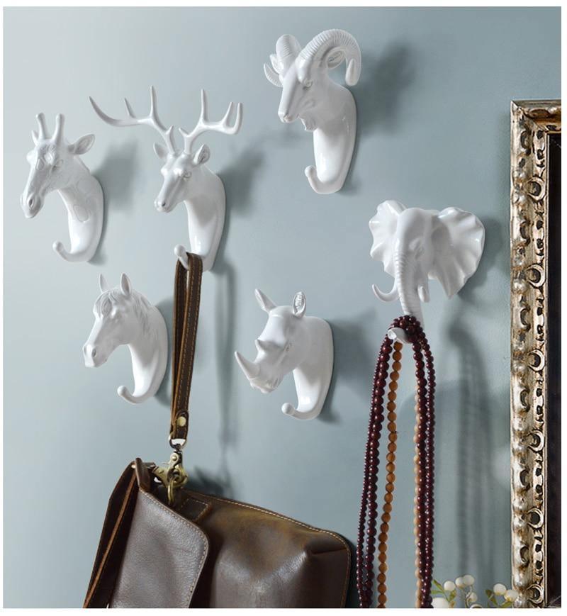 Wandhaken dieren resin goud decoratief kapstok haak hal badkamer sleutelhouder sieraden ophanghaken muur | Sansoti