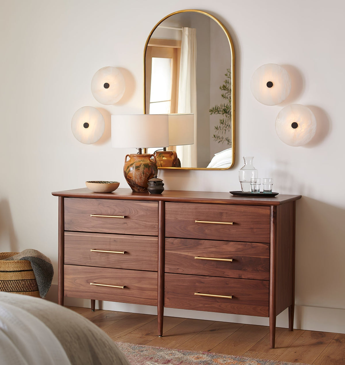 Alabaster-Deckenleuchte Messing & Schwarz LED Einbau-Wand- und Deckenbeleuchtung Modernes Design Rund Schlafzimmer | Sansoti