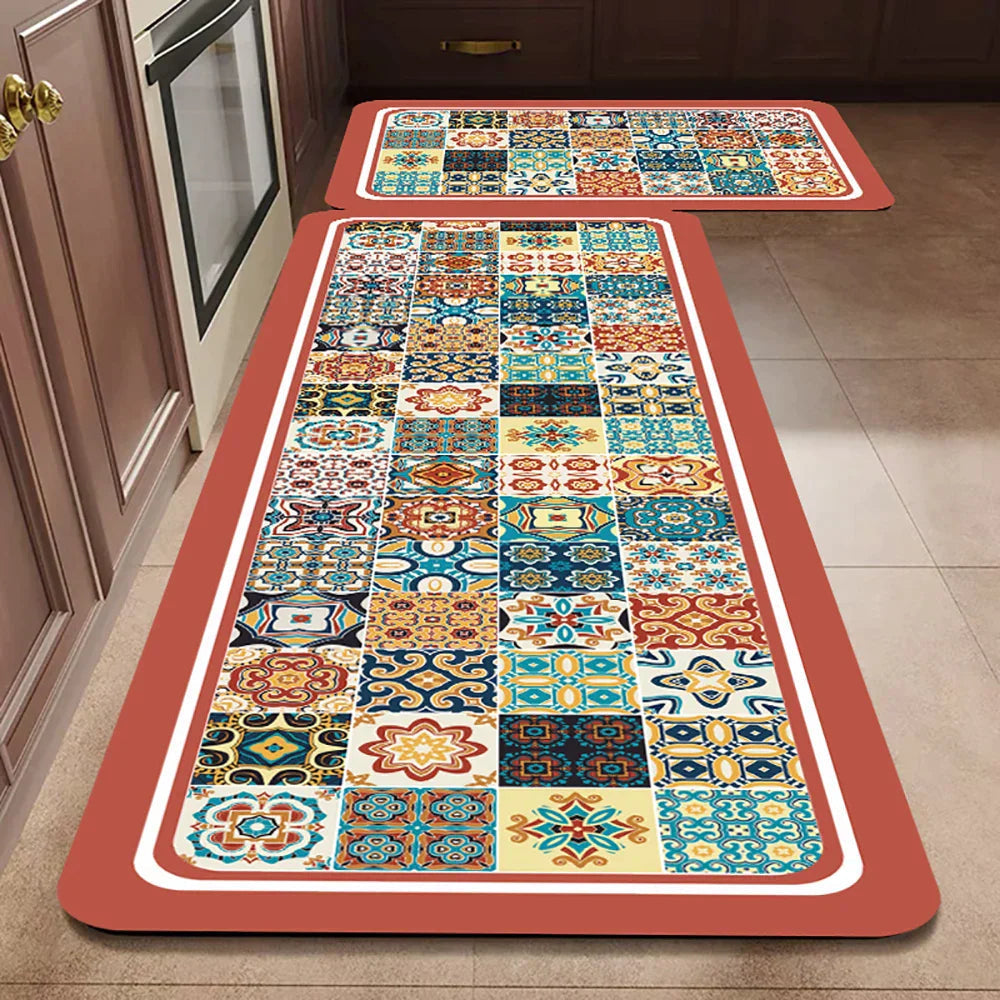 Antislip Keukenloper Polyester Wasbaar Comfort en Veiligheid in Diverse Maten en Patronen voor Keuken Gang Werkruimte Modern Interieur Design | Sansoti