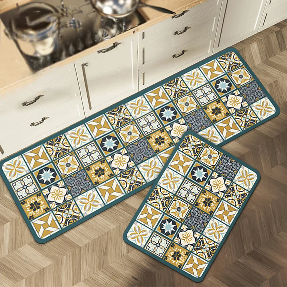 Antislip Keukenloper Polyester Wasbaar Comfort en Veiligheid in Diverse Maten en Patronen voor Keuken Gang Werkruimte Modern Interieur Design | Sansoti
