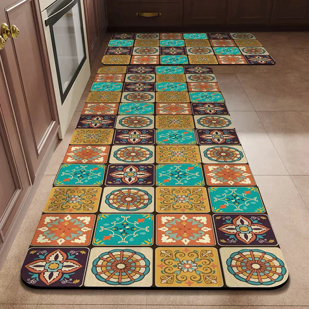 Antislip Keukenloper Polyester Wasbaar Comfort en Veiligheid in Diverse Maten en Patronen voor Keuken Gang Werkruimte Modern Interieur Design | Sansoti