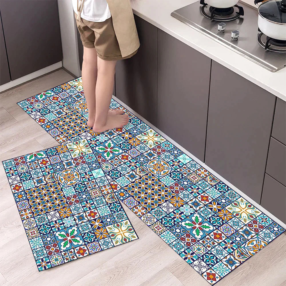 Antislip Keukenloper Polyester Wasbaar Comfort en Veiligheid in Diverse Maten en Patronen voor Keuken Gang Werkruimte Modern Interieur Design | Sansoti
