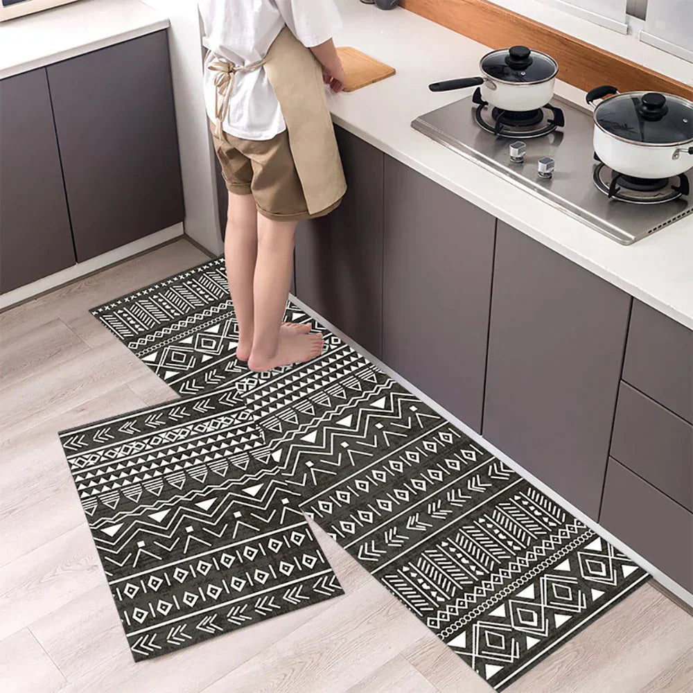 Antislip Keukenloper Polyester Wasbaar Comfort en Veiligheid in Diverse Maten en Patronen voor Keuken Gang Werkruimte Modern Interieur Design | Sansoti