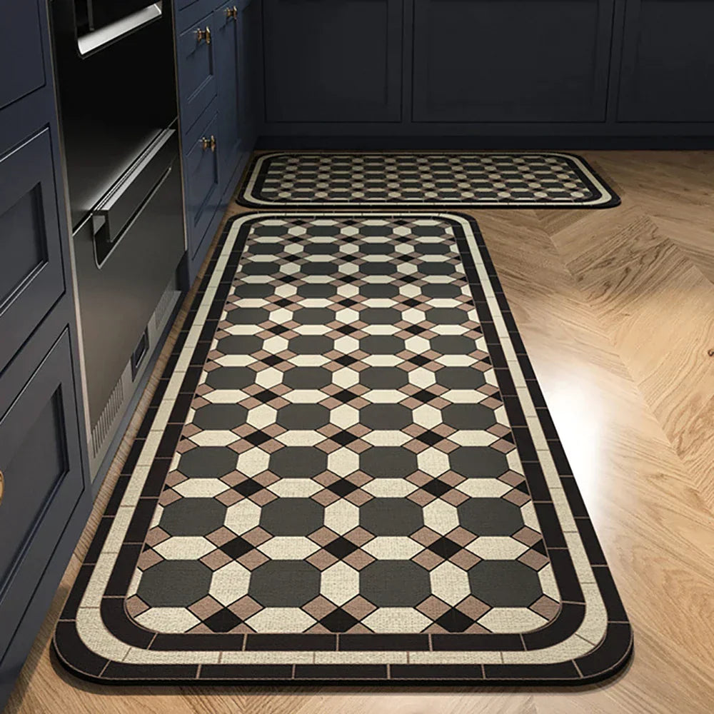 Antislip Keukenloper Polyester Wasbaar Comfort en Veiligheid in Diverse Maten en Patronen voor Keuken Gang Werkruimte Modern Interieur Design | Sansoti