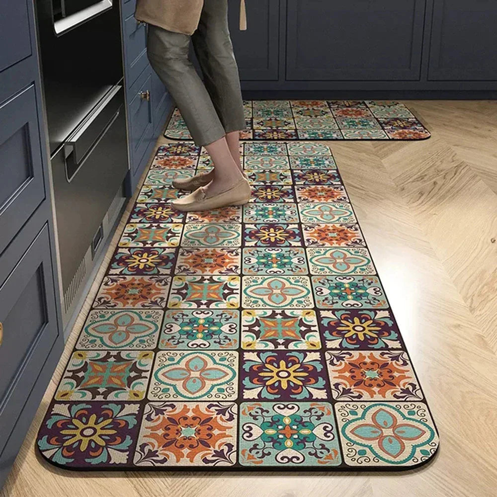 Antislip Keukenloper Polyester Wasbaar Comfort en Veiligheid in Diverse Maten en Patronen voor Keuken Gang Werkruimte Modern Interieur Design | Sansoti